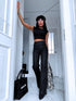 WIDE LEG bikses HM6709 "BLACK LEATHER"